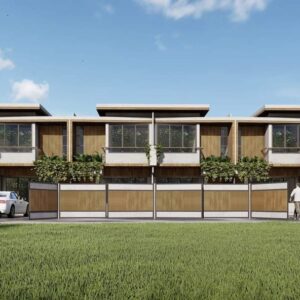 Artist's impression of a modern 3-bedroom house in Happy Valley, Banawa, Cebu City, showcasing stylish architecture with spacious interiors and lush green surroundings, part of an exclusive 6-unit community.