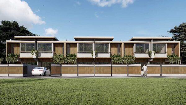 Artist's impression of a modern 3-bedroom house in Happy Valley, Banawa, Cebu City, showcasing stylish architecture with spacious interiors and lush green surroundings, part of an exclusive 6-unit community.