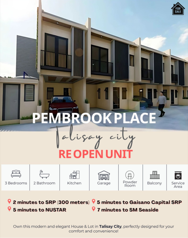 RFO House for Sale near SRP Cebu - Pembrook Place - Image 1